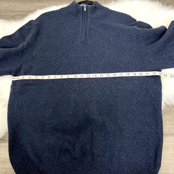 Cashmere Merino Wool Viscose Mens Large Quarter Zip Mock Neck Sweater Pullover - Picture 6 of 7